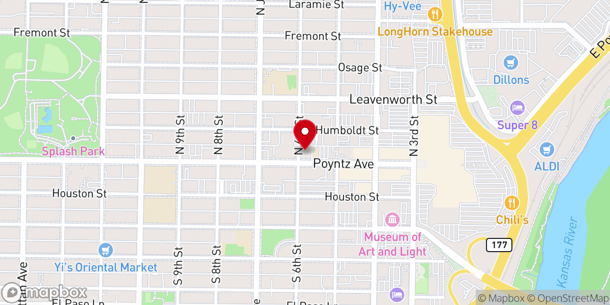 Map showing location of Manhattan Presbyterian Church (PCA)