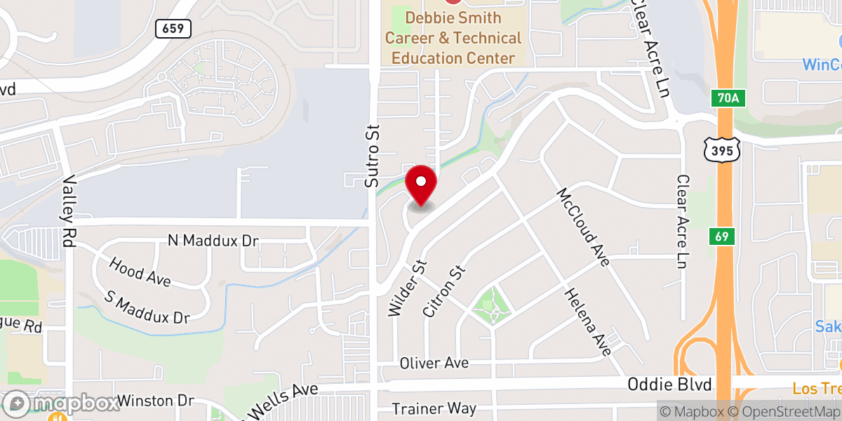 Map showing location of Reno-Sparks Hispanic SDA Church
