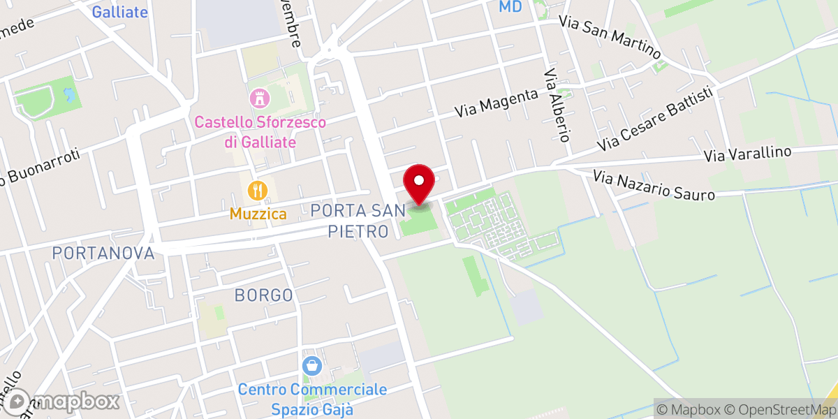 Map showing location of Oratorio Beato Quagliotti