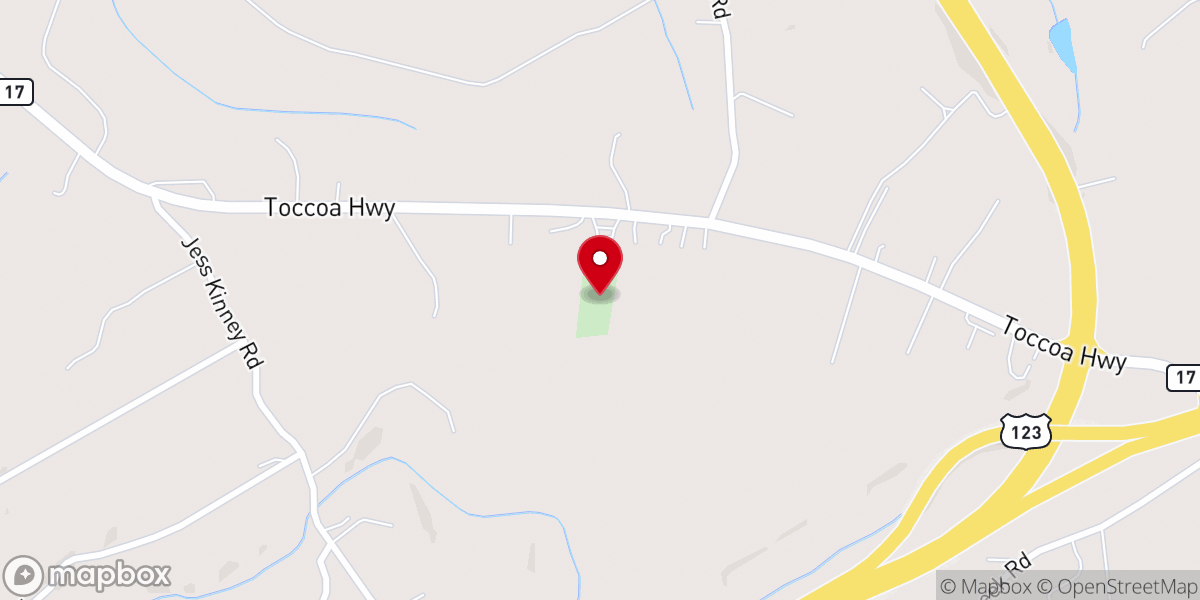Map showing location of Glade Creek Baptist Church