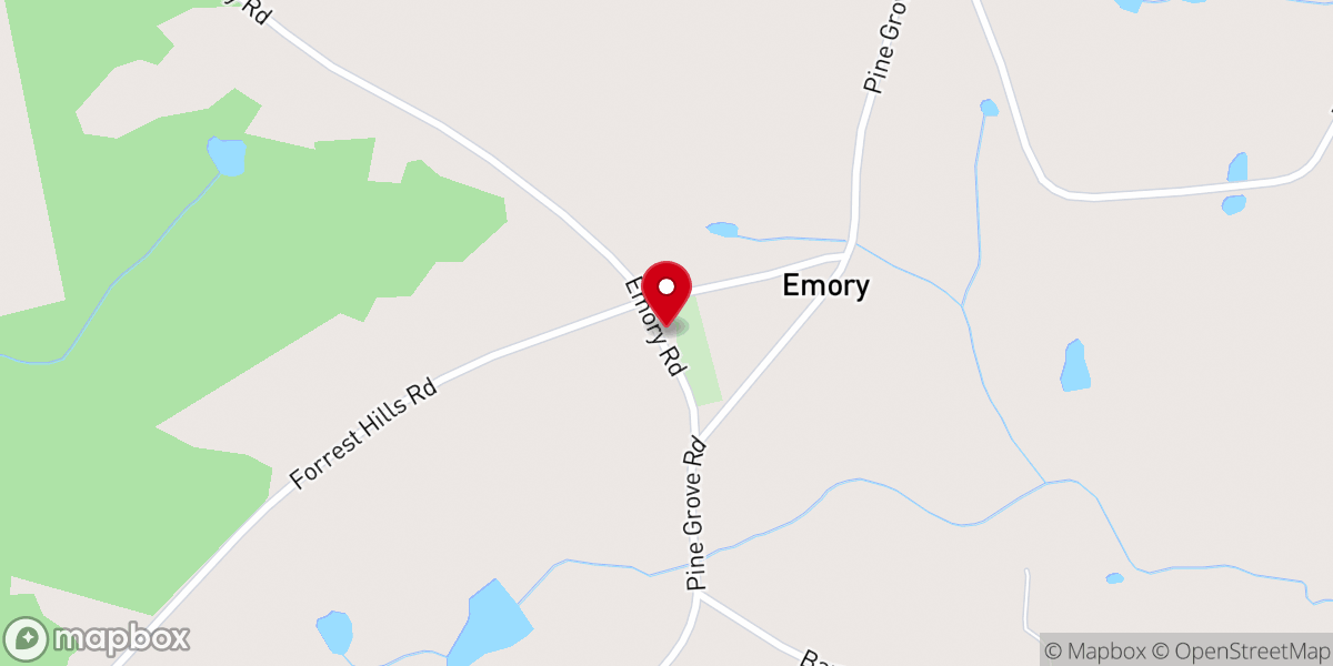 Map showing location of Emory Church