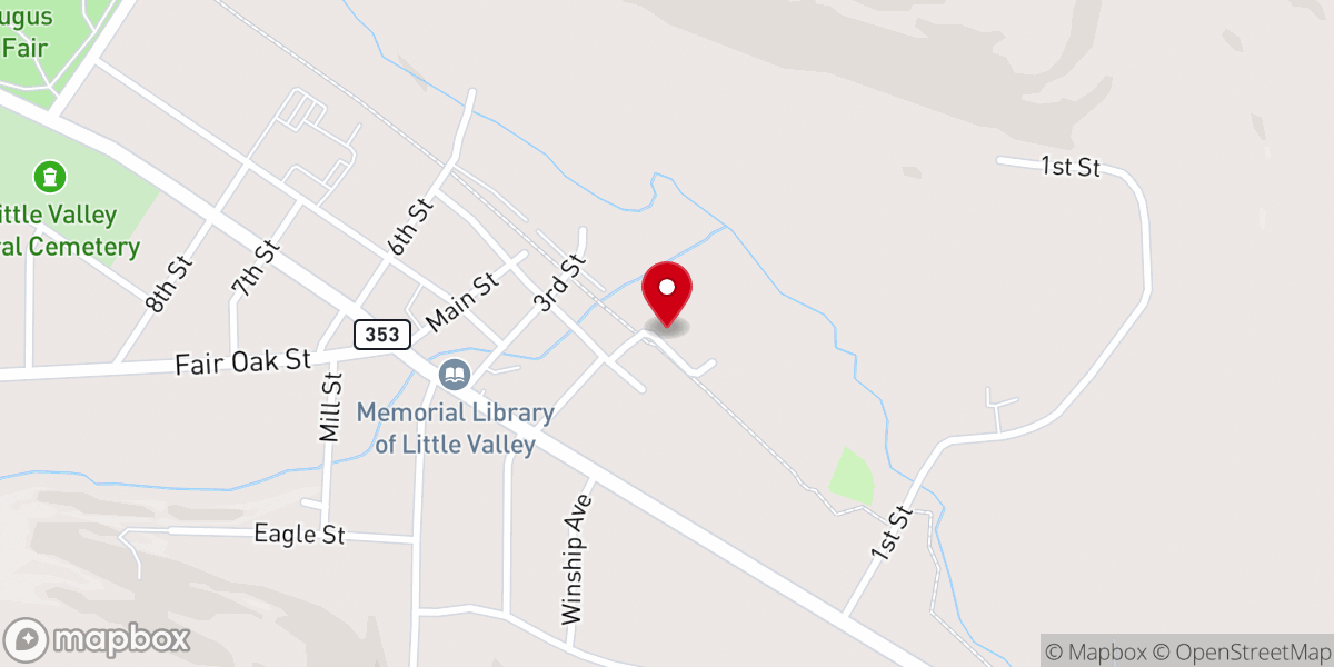 Map showing location of Ellicottville Brewing Company Little Valley