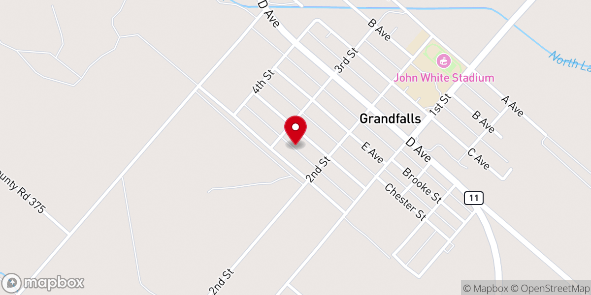 Map showing location of Grandfalls Housing Authority