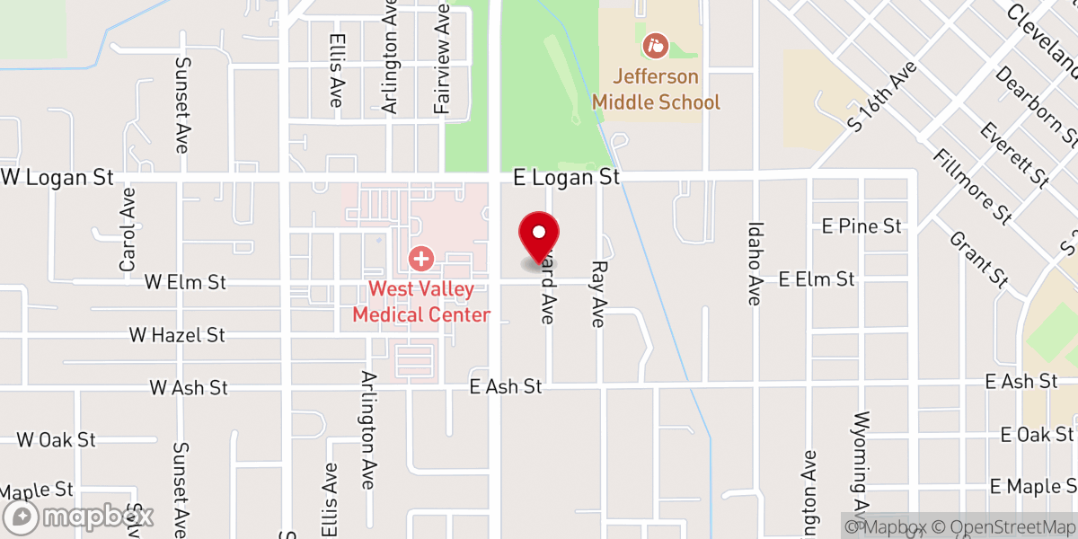 Map showing location of Caldwell Friends Church