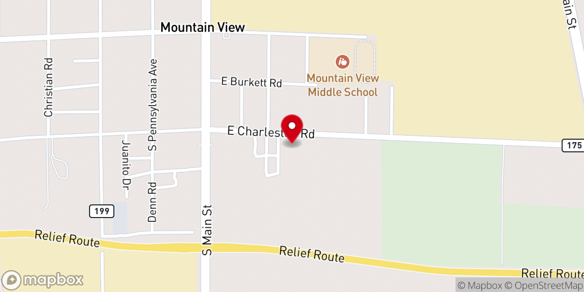 Map showing location of Mountain View Baptist Church