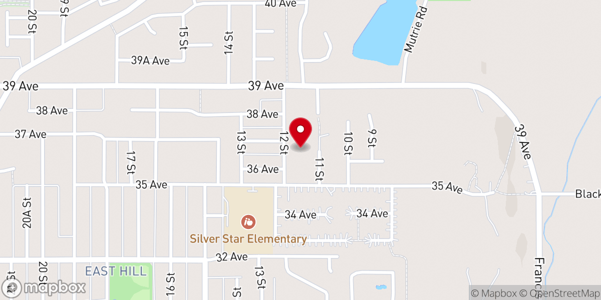 Map showing location of East Hill Community Church