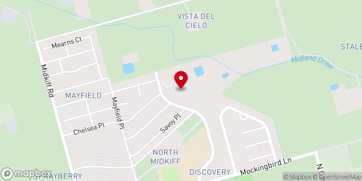 Map showing location of Midland Bible Church