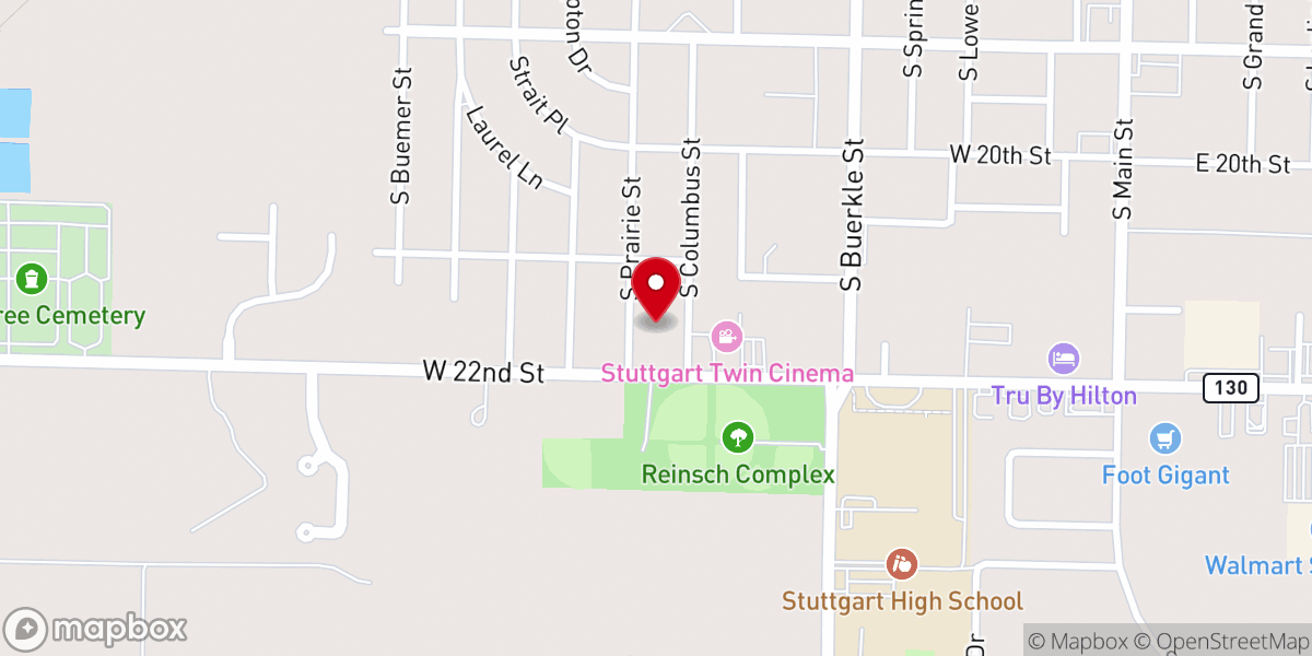 Map showing location of First Baptist Church