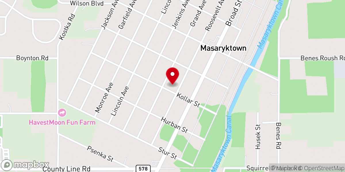 Map showing location of Masaryktown Baptist Church