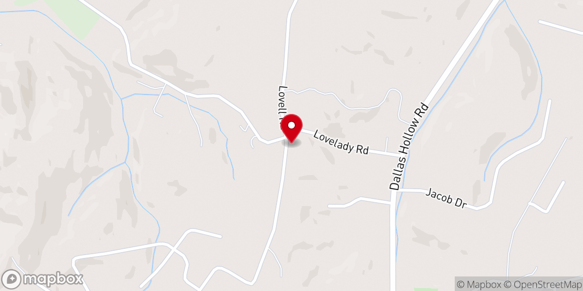 Map showing location of Hickory Grove Church