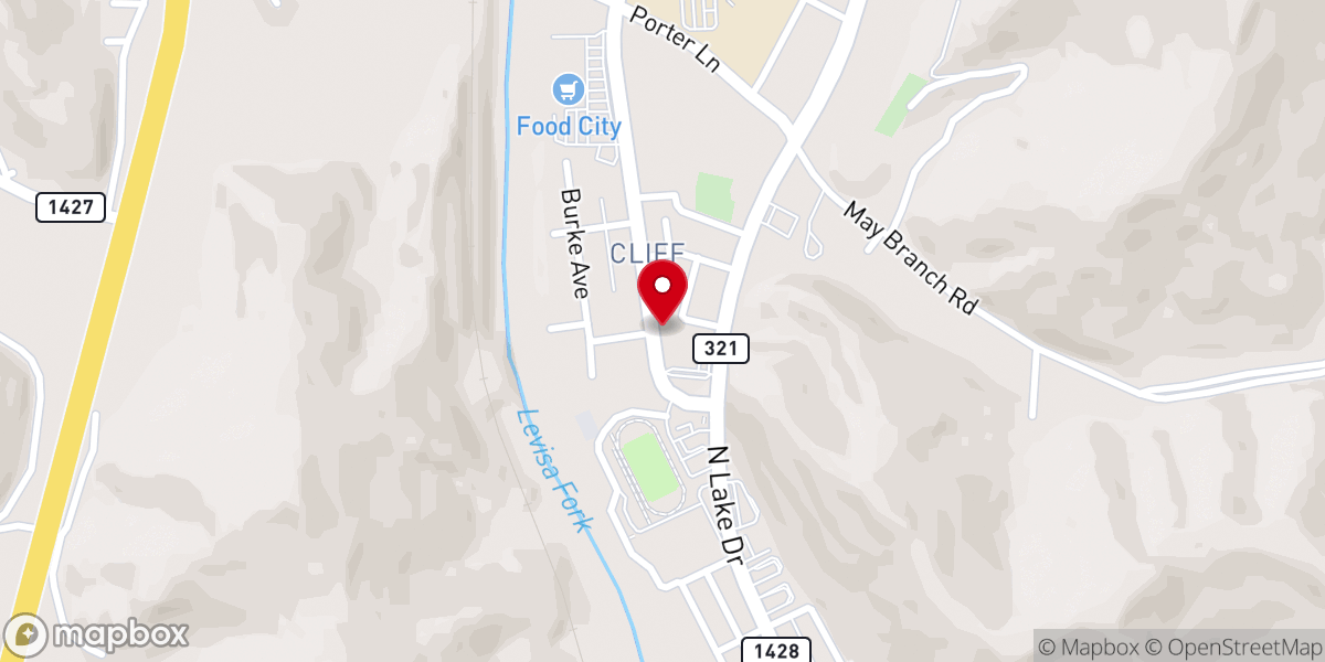 Map showing location of Prestonsburg Church of God