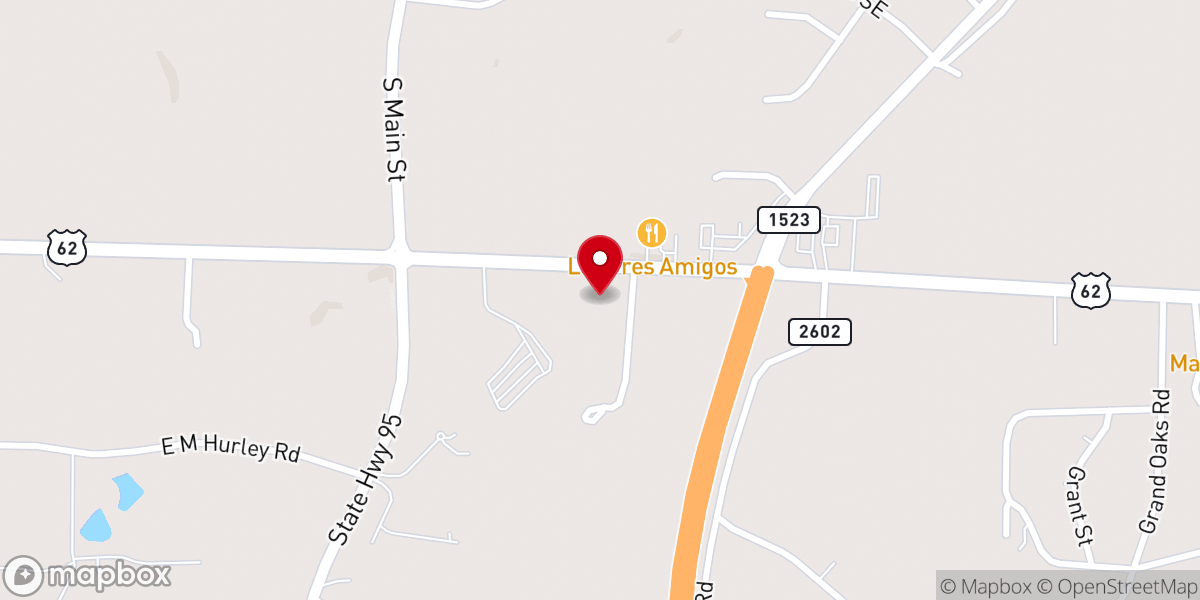 Map showing location of Calvert City church of Christ