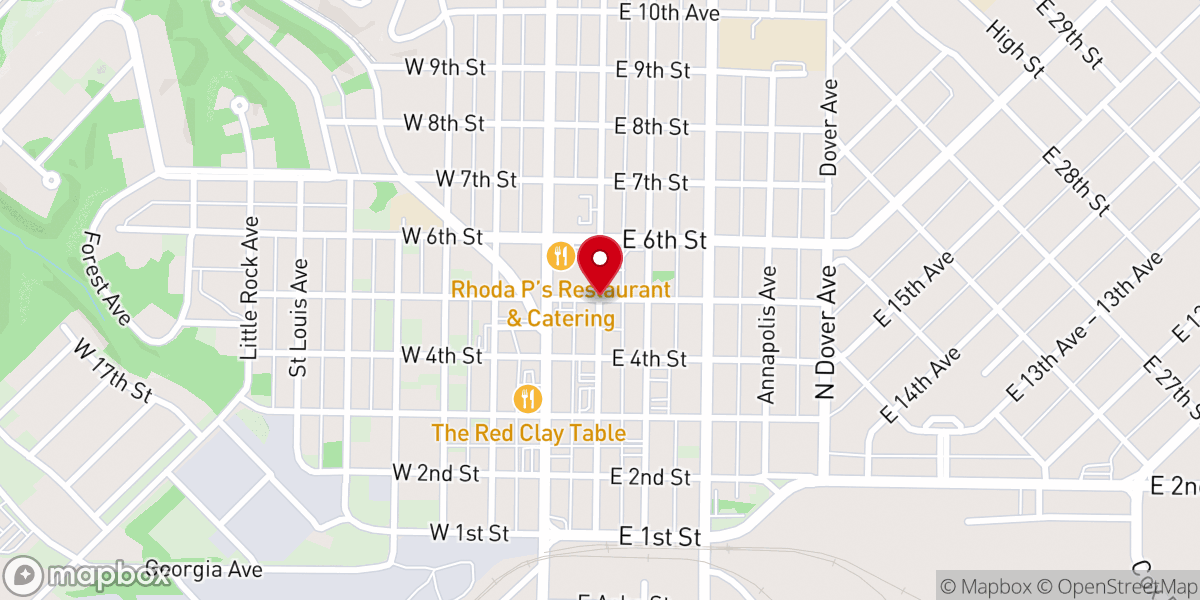 Map showing location of First United Pentecostal Church