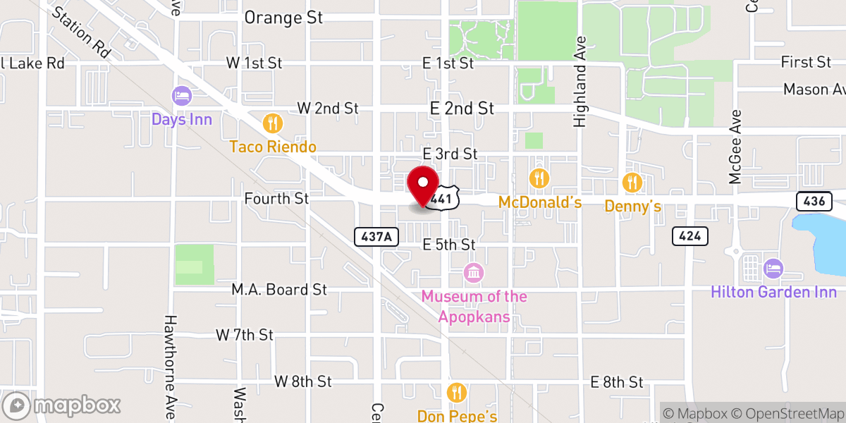 Map showing location of The Door Christian Fellowship Church Apopka