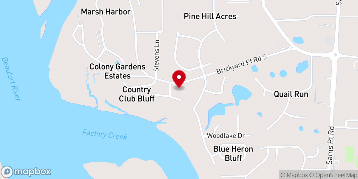 Map showing location of Ladies Island Church