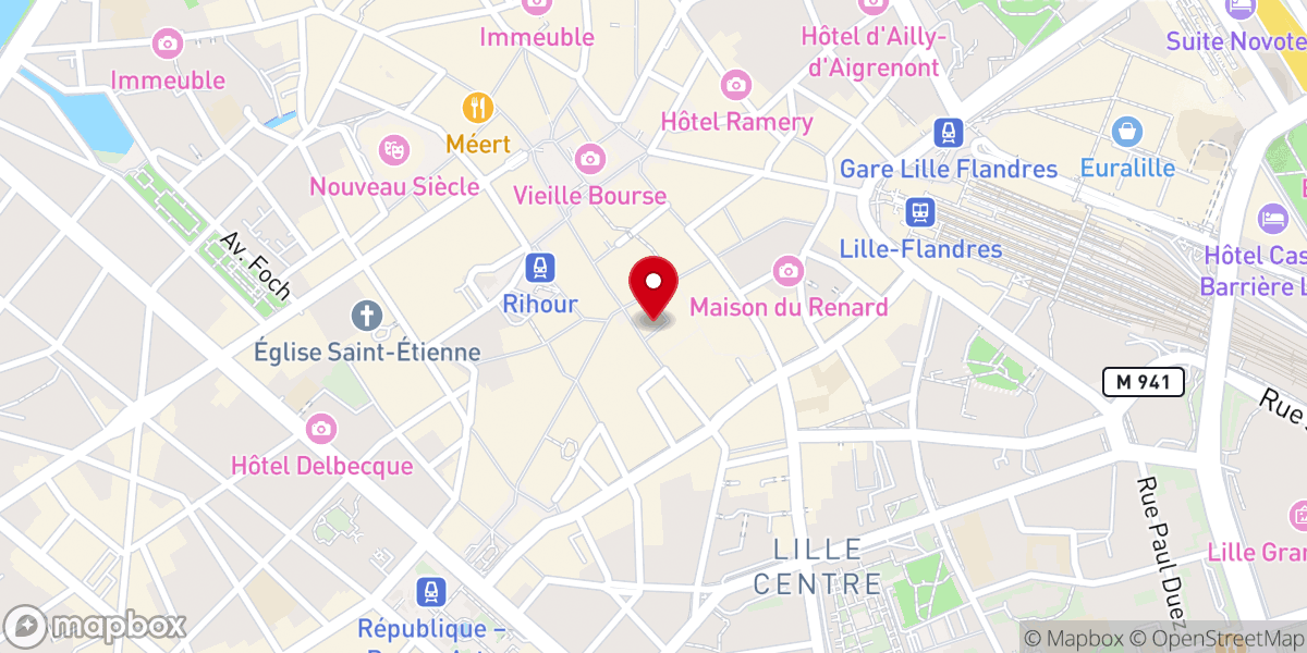 Map showing location of FEU de Lille (Foyer Evangélique Universitaire)