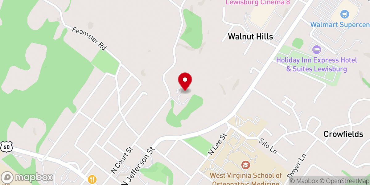 Map showing location of Lewisburg Manor