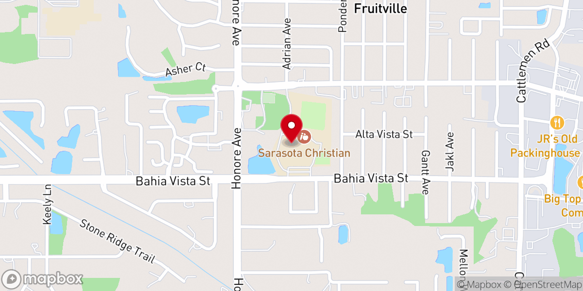 Map showing location of Church of God Sarasota