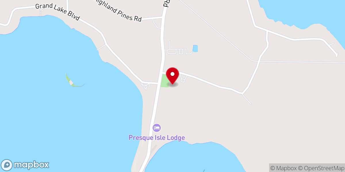 Map showing location of Grand Lake Community Chapel