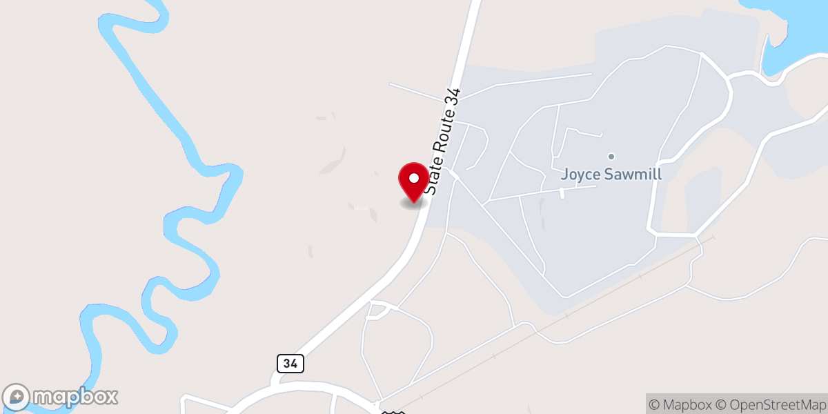 Map showing location of First Apostolic Church of Joyce, LA