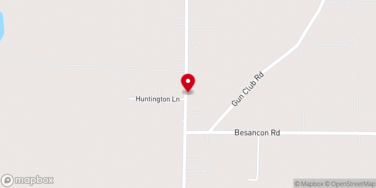 Map showing location of Russell Chapel