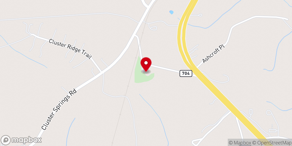 Map showing location of Black Walnut Church