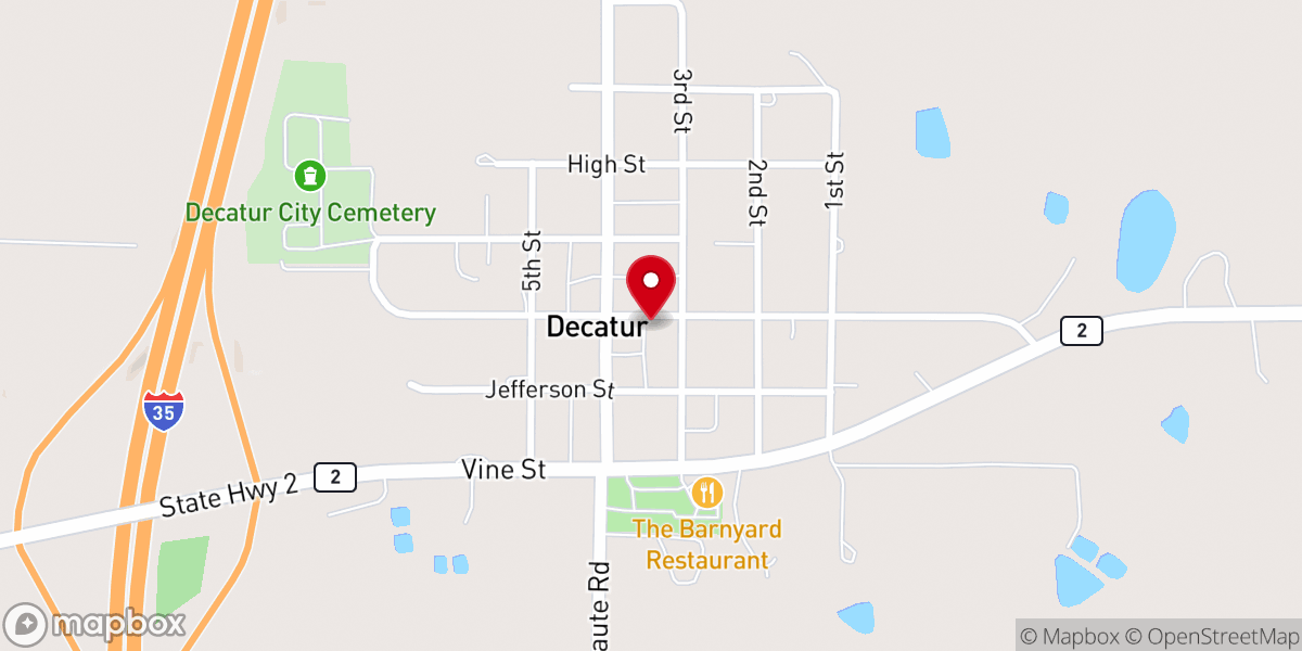 Map showing location of Assembly of God Church