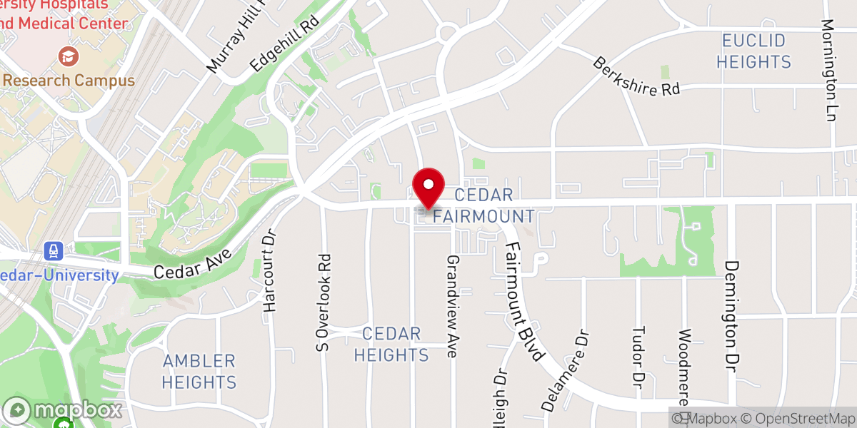 Map showing location of Church in Cleveland Heights