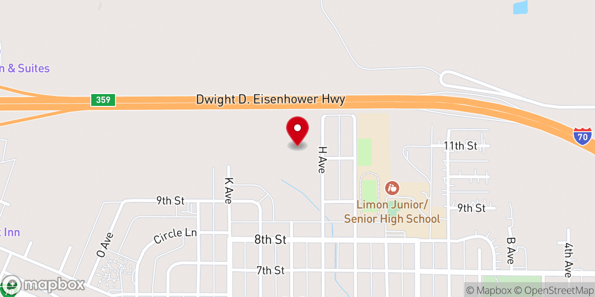Map showing location of Hi-Plains Baptist Church Sbc