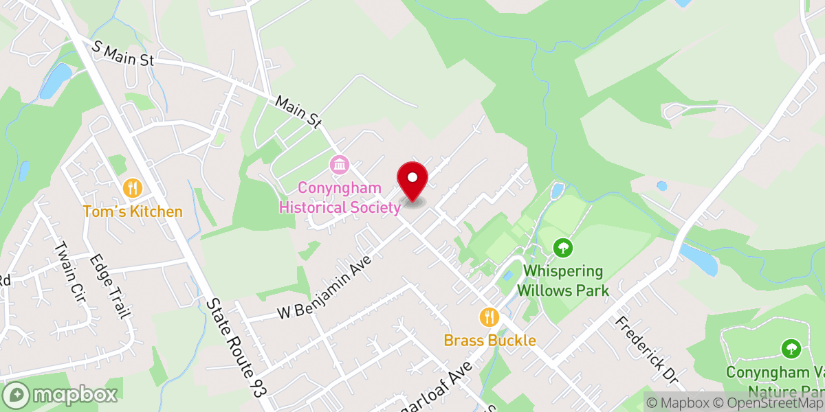 Map showing location of Conyngham United Methodist Church
