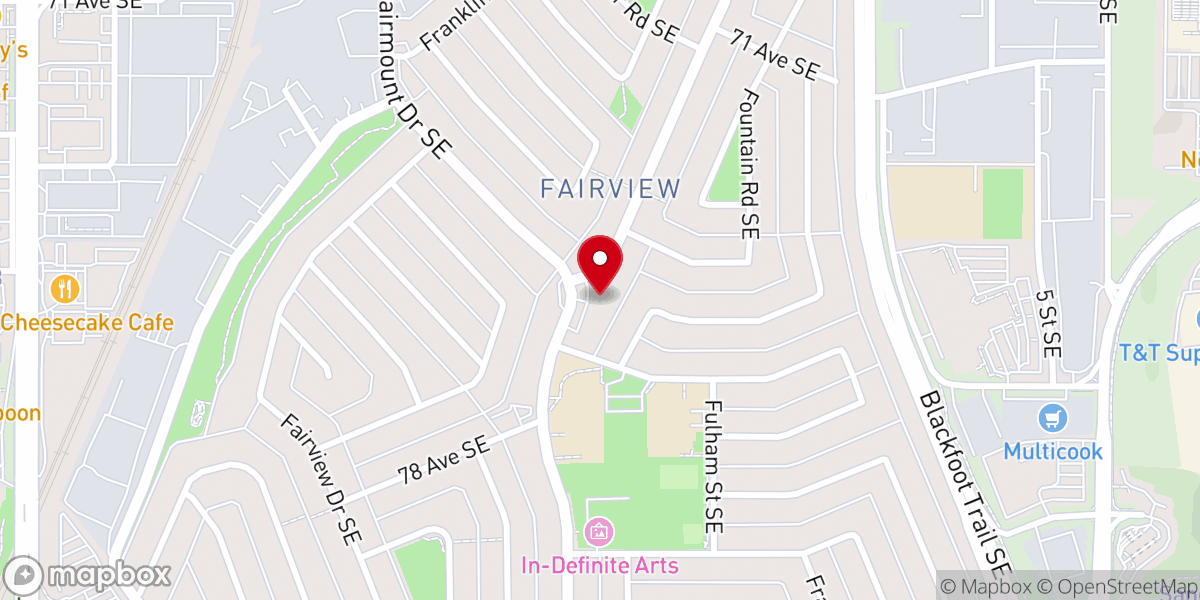 Map showing location of GOFAMINT Throne of Grace Assembly Calgary (TOG)