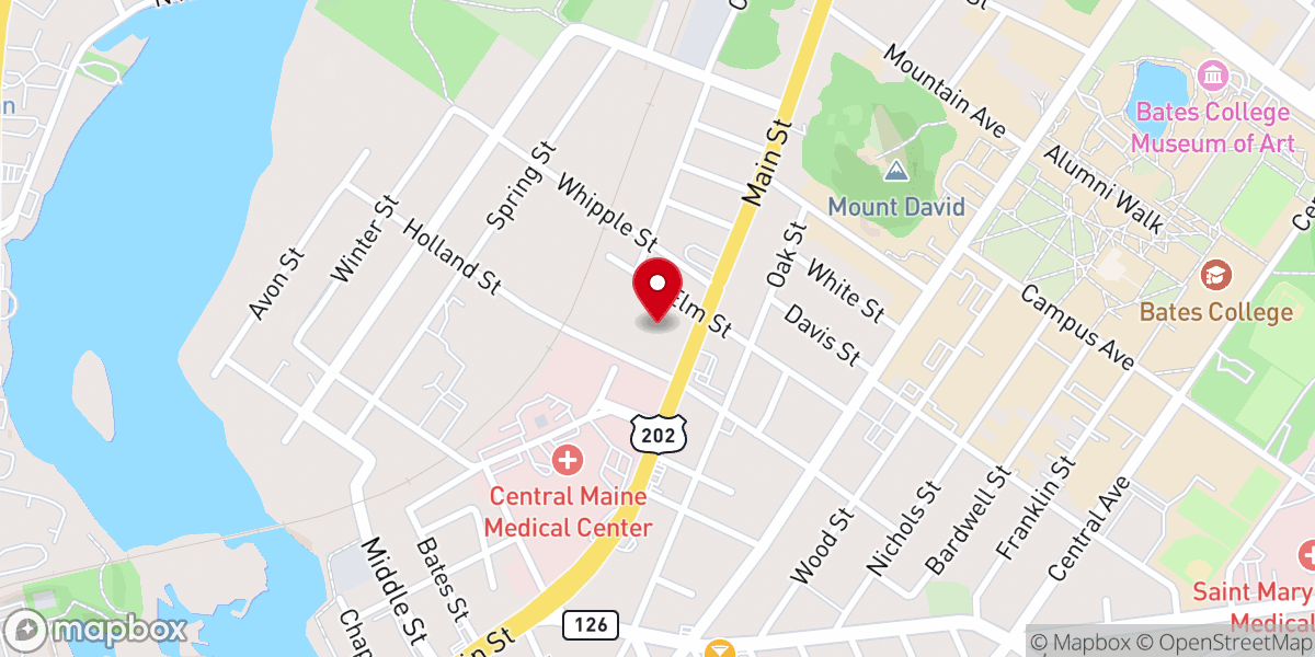 Map showing location of Central Maine Christian Academy