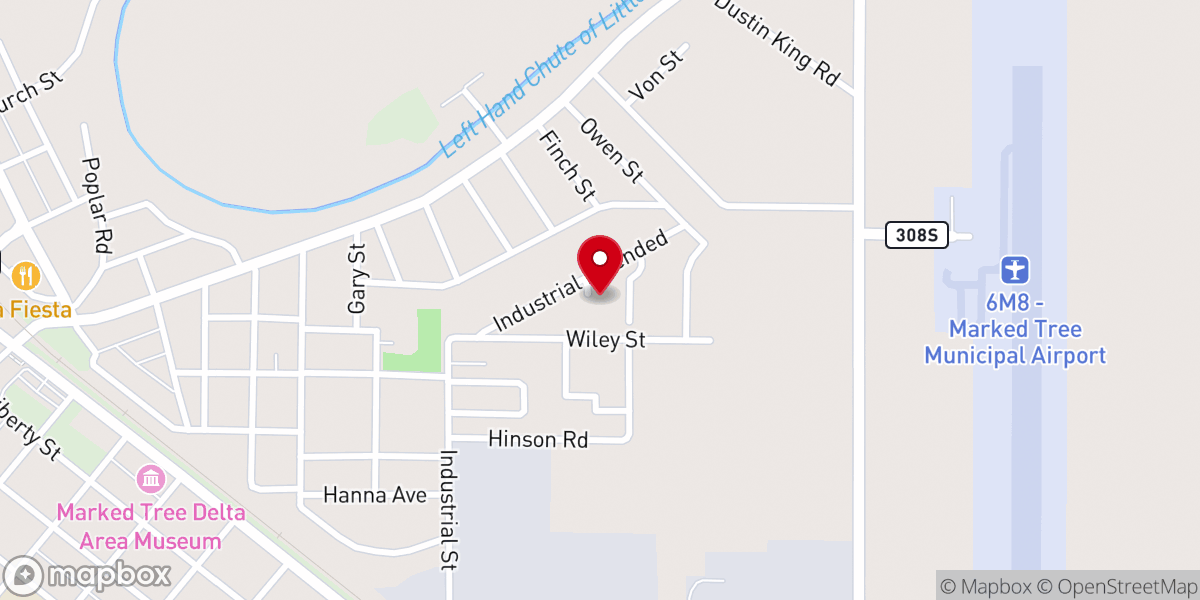 Map showing location of Industrial Street Ch of Christ