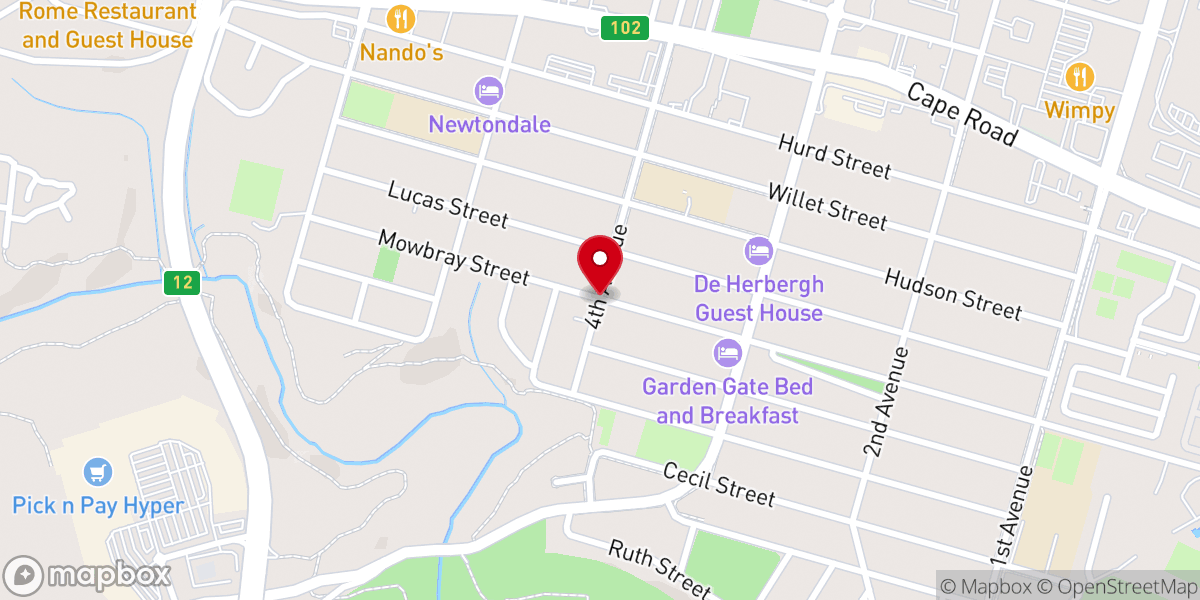 Map showing location of Dutch Reformed Church/NG-Kerk Newton Park