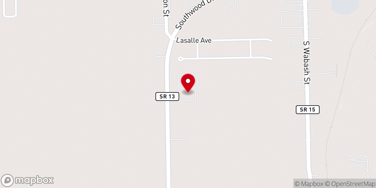 Map showing location of Wabash Friends Church