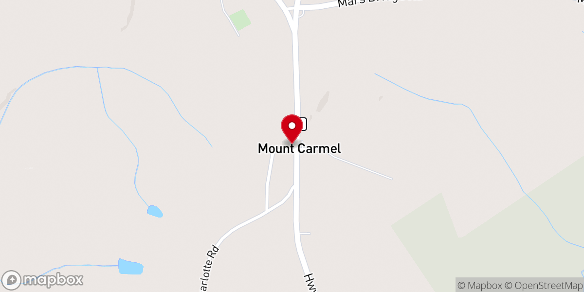 Map showing location of Mount Carmel Café