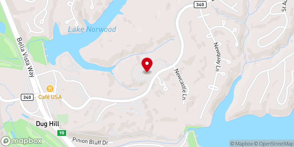 Map showing location of Bella Vista Community Church