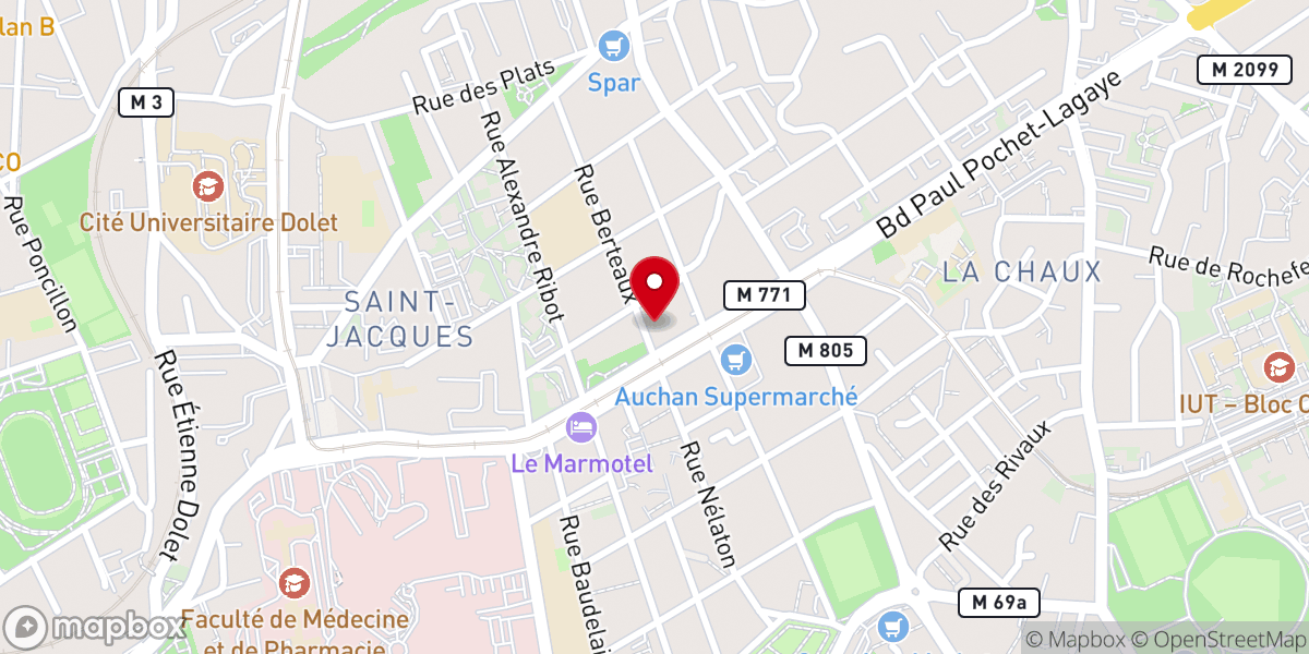 Map showing location of Église Saint-Jacques de Clermont-Ferrand