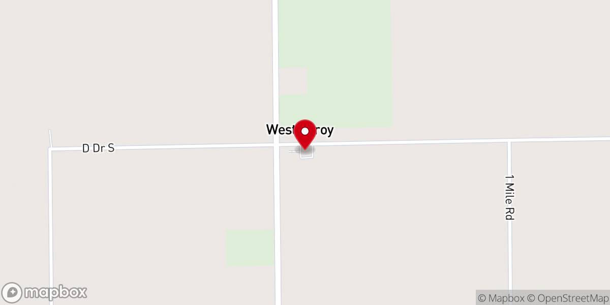 Map showing location of West Leroy Bible Church