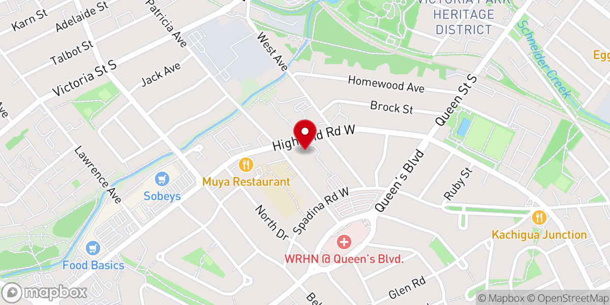 Map showing location of Highland Baptist Church