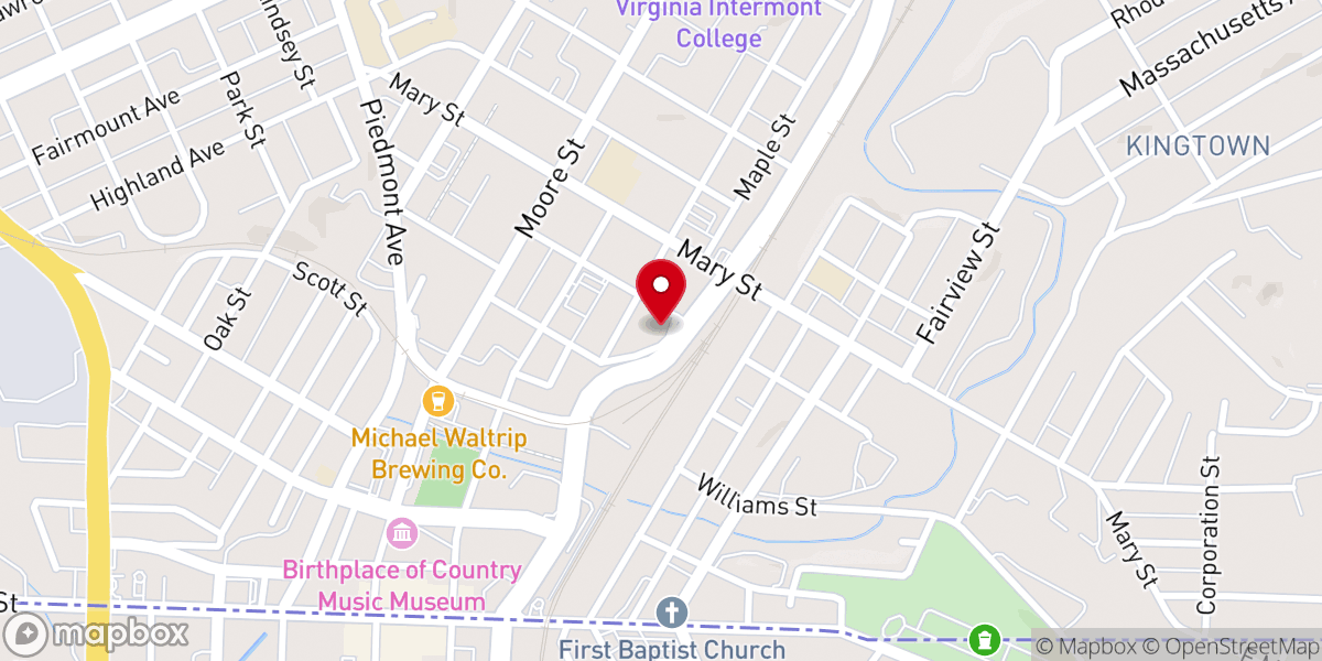 Map showing location of First Christian Church