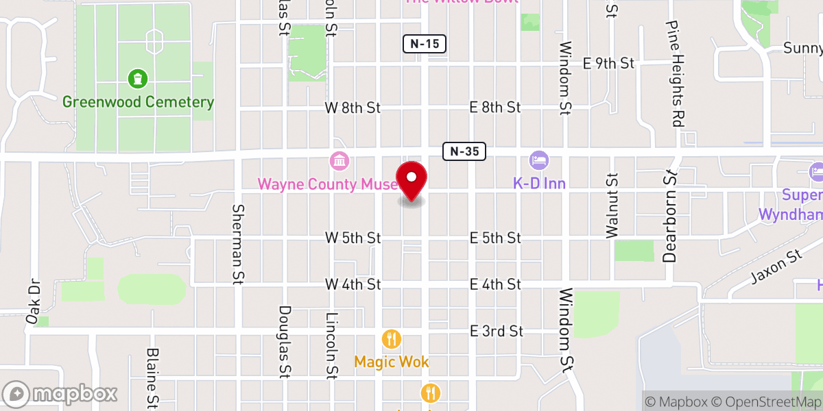 Map showing location of First United Methodist Church