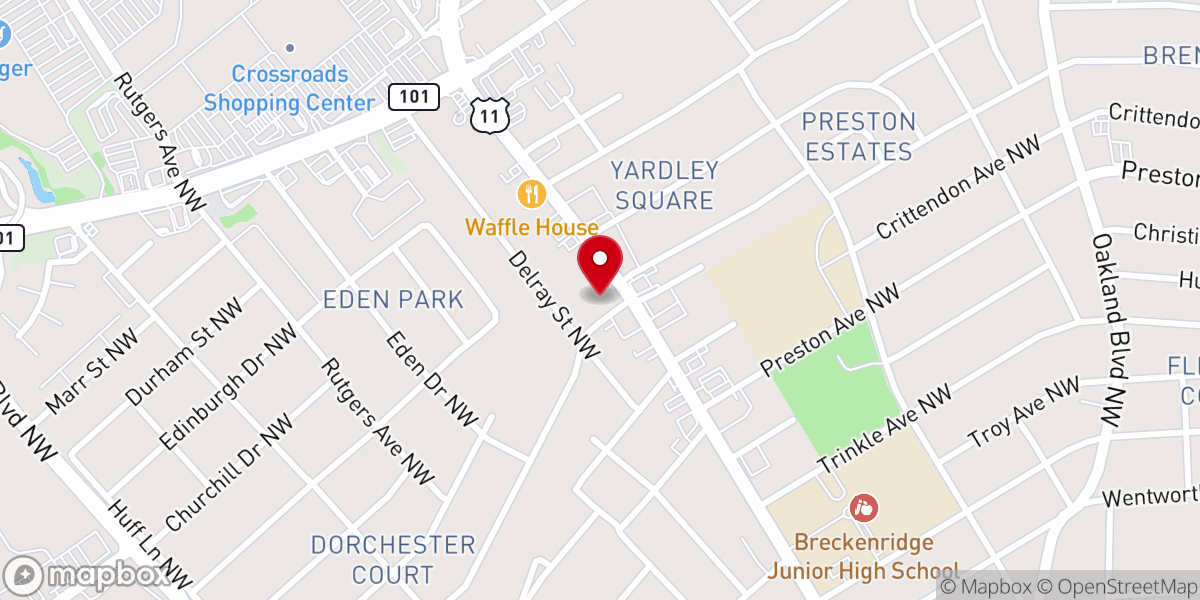 Map showing location of Grace United Methodist Church