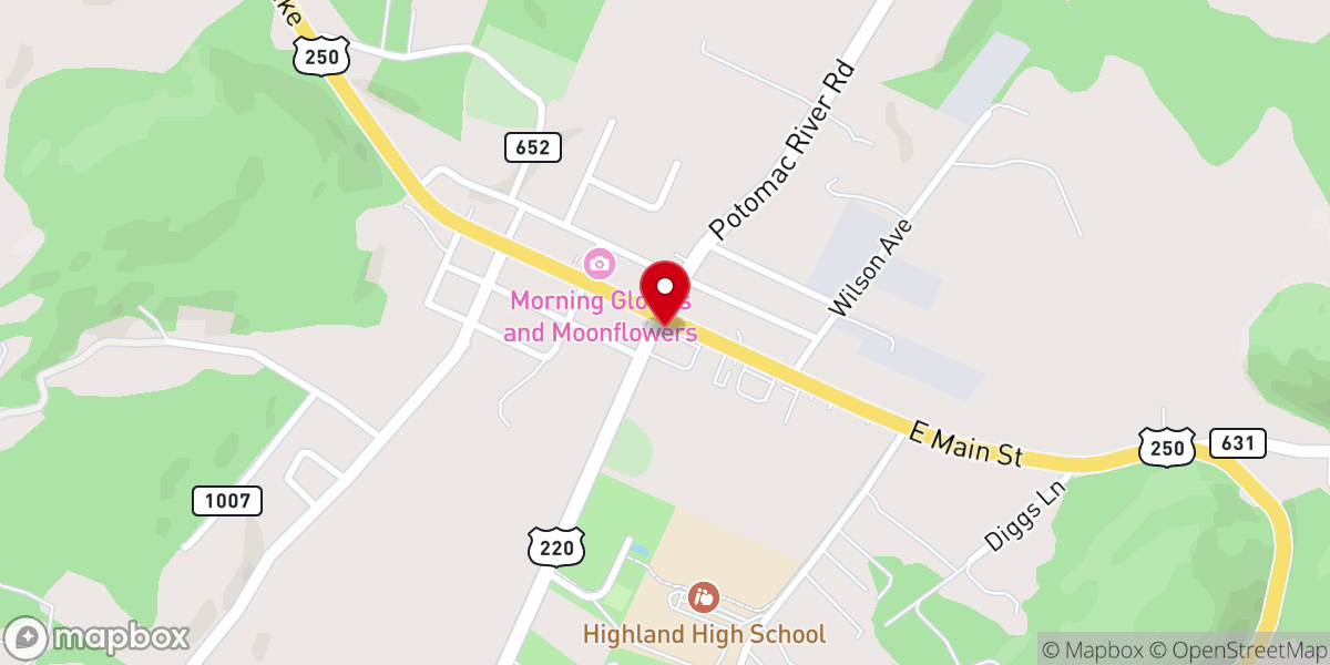 Map showing location of Monterey Methodist Episcopal Church
