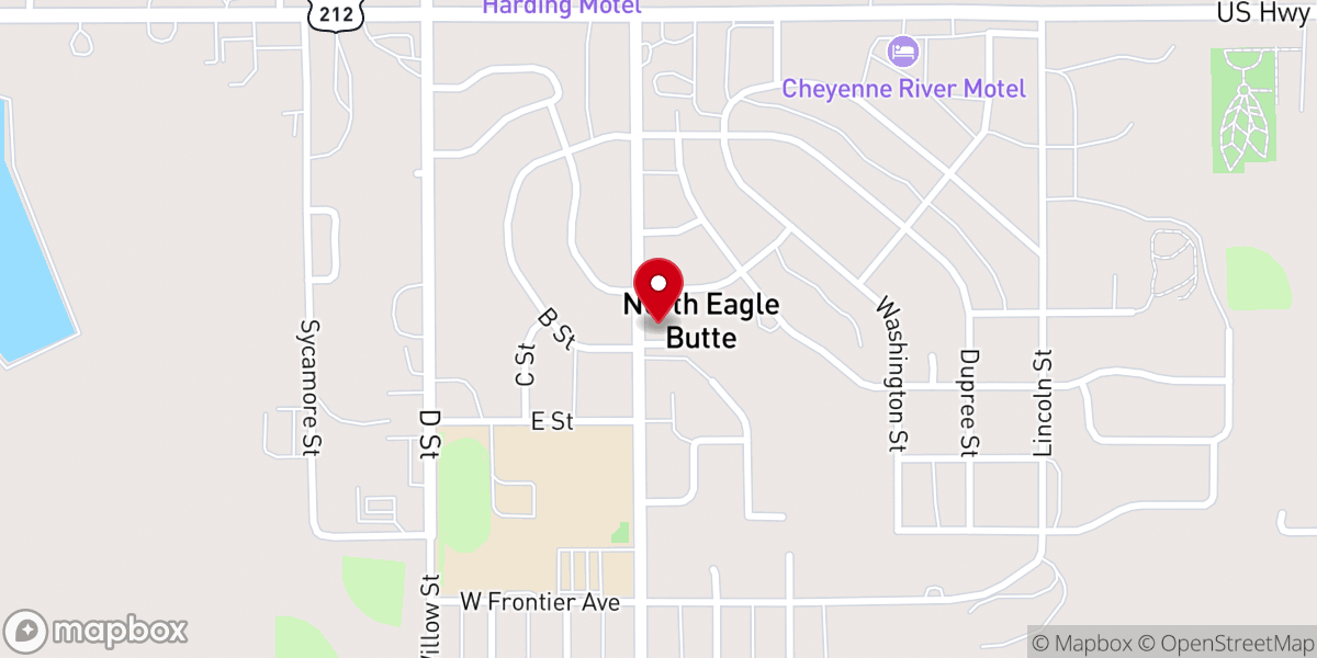 Map showing location of The Cheyenne River Episcopal Mission