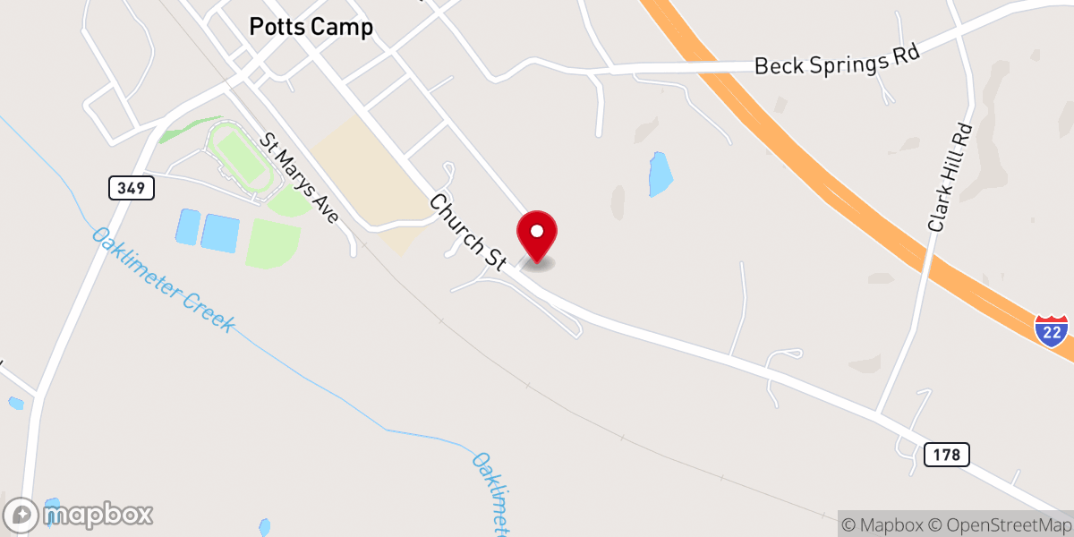 Map showing location of Reid's Gift M.B. Church