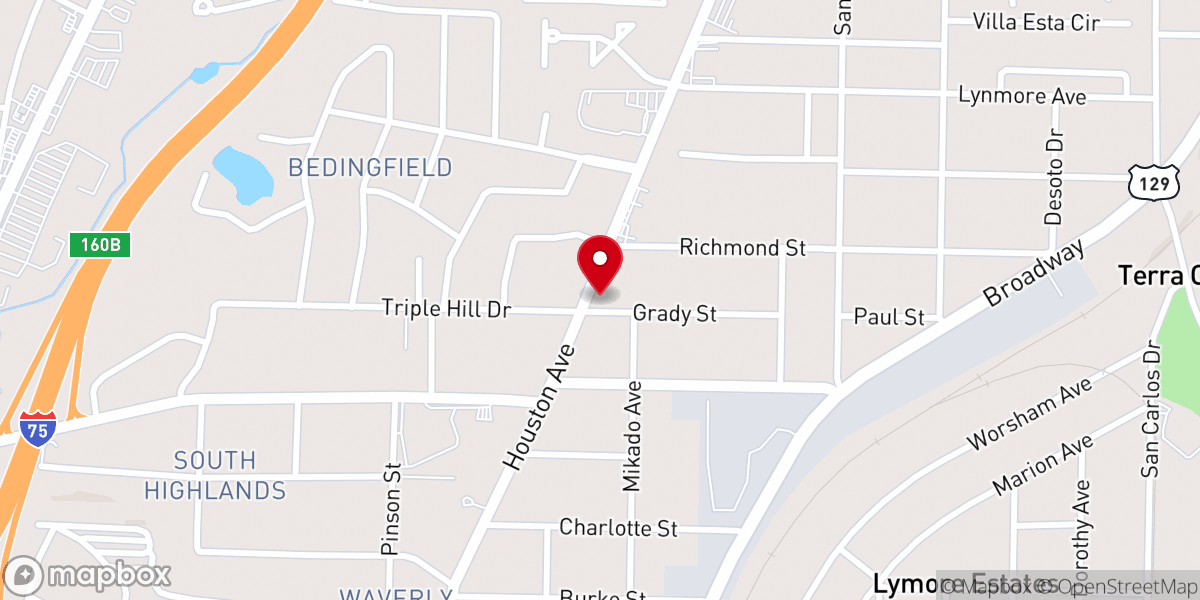 Map showing location of Greater St James Church of God in Christ