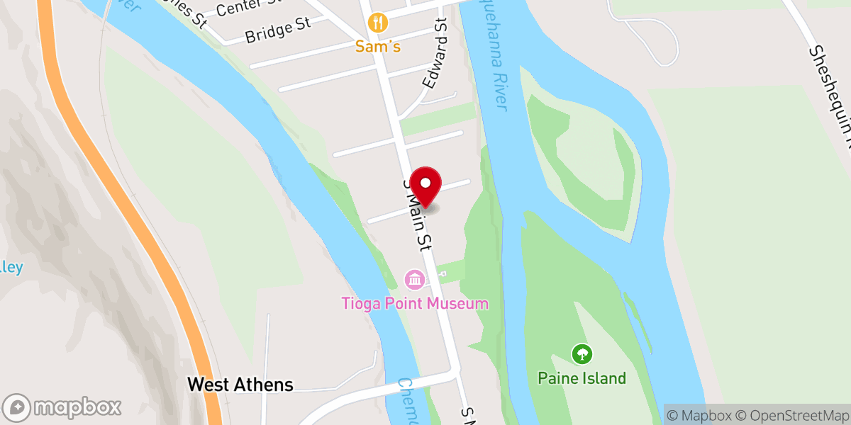 Map showing location of Trinity Episcopal Church