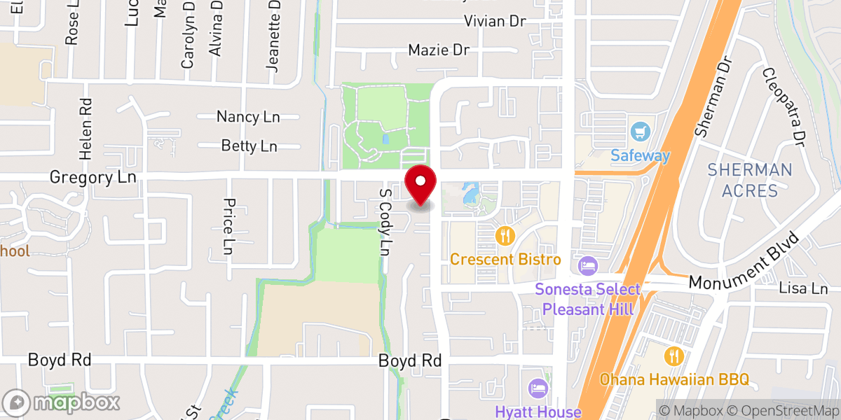 Map showing location of Grace Bible Church of Pleasant Hill
