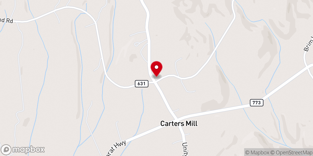 Map showing location of Clark's Creek Progressive Primitive Baptist Church
